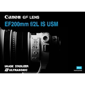 Canon Ultrasonic EF200mm f 2L IS USM manual cover