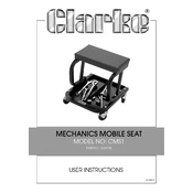 Clarke 7630198 CMS1 Mechanics Mobile Seat manual cover