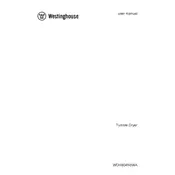 Westinghouse WDH804N8WA Dryer manual cover