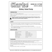 Clarke 6499640 CVP1000 Rotary Vane Pump manual cover