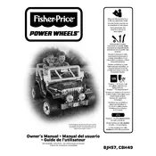 Power Wheels Mattel Jeep Tough Talkin CBY70 Toy manual cover