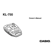 Casio KL-750 Label Printer manual cover