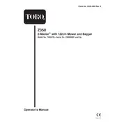 Toro Z Master Z350 122-cm 74804TE Mower manual cover