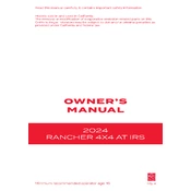 Honda TRX420FA5 FourTrax Rancher 4X4 AT IRS 2024 ATV manual cover