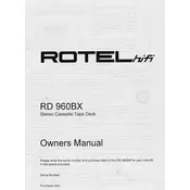 Rotel RD-960BX Cassette Deck manual cover