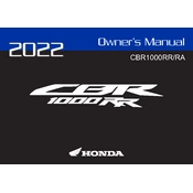 Honda CBR1000RA 2022 Motorcycle manual cover