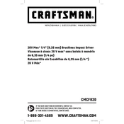 Craftsman CMCF820B Impact Driver manual cover