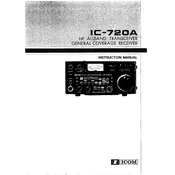 Icom IC-720A Receiver manual cover