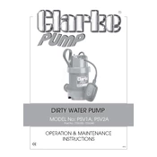 Clarke 7236040 PSV2A Dirty Water Pump manual cover