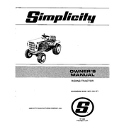 Simplicity Sovereign 3416H Tractor manual cover