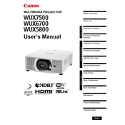 Canon WUX5800 manual cover