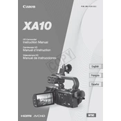 Canon XA10 manual cover