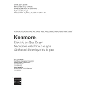 Kenmore 70222 C62332 Dryer manual cover