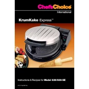 Chef's Choice 839 KrumKake Express Waffle Maker manual cover