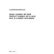 Husqvarna ST 327P 96191008301 Snow Thrower manual cover