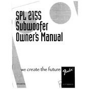 Fender SPL 215S 071-1320-000 Subwoofer manual cover