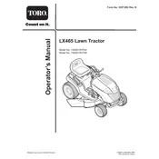 Toro LX465 13AX61RH744 Tractor manual cover