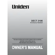 Uniden DECT 3106 Handset manual cover