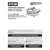 Ryobi RTS08 Saw manual cover