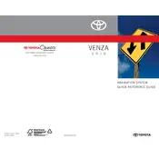 Toyota Venza Navigation System 2010 SUV manual cover