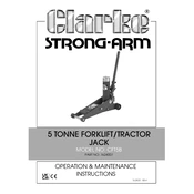 Clarke 7624007 CFT5B 5 Tonne Fork Lift Tractor Jack manual cover