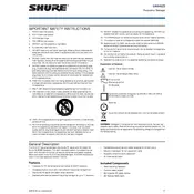 Shure UA846Z2 Antenna manual cover