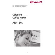 Brandt CAF-1409M Coffee Maker manual cover