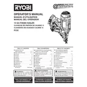 Ryobi P330 15 Nailer manual cover