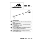 McCulloch MAC 250 L manual cover