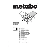 Metabo 910006673 Table Extension manual cover