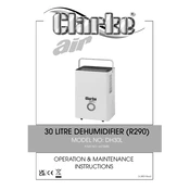 Clarke 6470685 DH30L 30 Litre Dehumidifier R290 manual cover