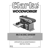 Clarke 6500412 CS4-6D Belt Disc Sander manual cover