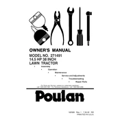 Poulan Pro 271491 Tractor manual cover