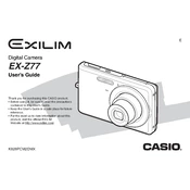 Casio EXZ77 Camera manual cover