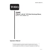 Toro Z Master Z286E 74240 Mower manual cover