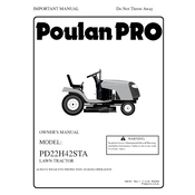 Poulan Pro PD22H42STA Tractor manual cover