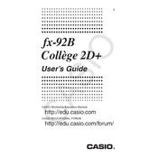 Casio fx-92B College 2D Plus Calculator manual cover