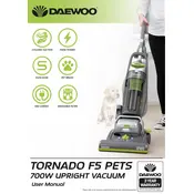 Daewoo Tornado F5 PETS 700W Upright Vacuum FLR00050 Vacuum Cleaner manual cover