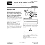 Toro Power Max 926OXE 38661 Snow Thrower manual cover