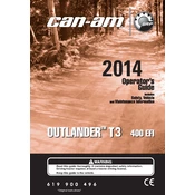 Can-Am Outlander T3 400 EFI 2014 Vehicle manual cover