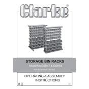 Clarke 4501620 CSR94 Storage Bin Racks manual cover