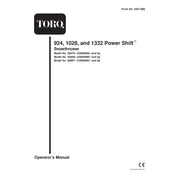 Toro Power Shift 924 38079 Snow Thrower manual cover