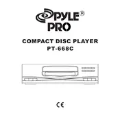 Pyle PT668C CD Player manual cover