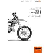 KTM EXC 250 TPI 2022 Motorcycle manual cover