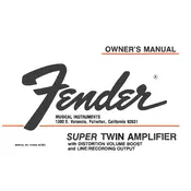 Fender Super Twin with Distortion Volume Boost Amplifier manual cover