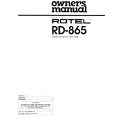 Rotel RD-865 Cassette Deck manual cover