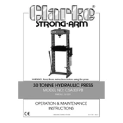 Clarke 7615201 CSA30FPB 30 Tonne Hydraulic Press manual cover