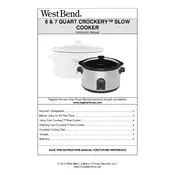 West Bend L5777B 84326 Slow Cooker manual cover