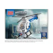 Mega Bloks Mattel World Builders Police Chopper CND29 Construction Set manual cover