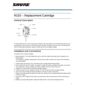 Shure RH103 Cartridge manual cover